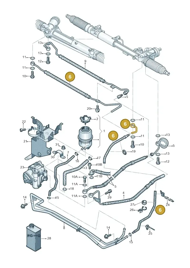 4F1422891M — Audi A6 2.7 TDI (2008-2011) diagram 448422700, position 6