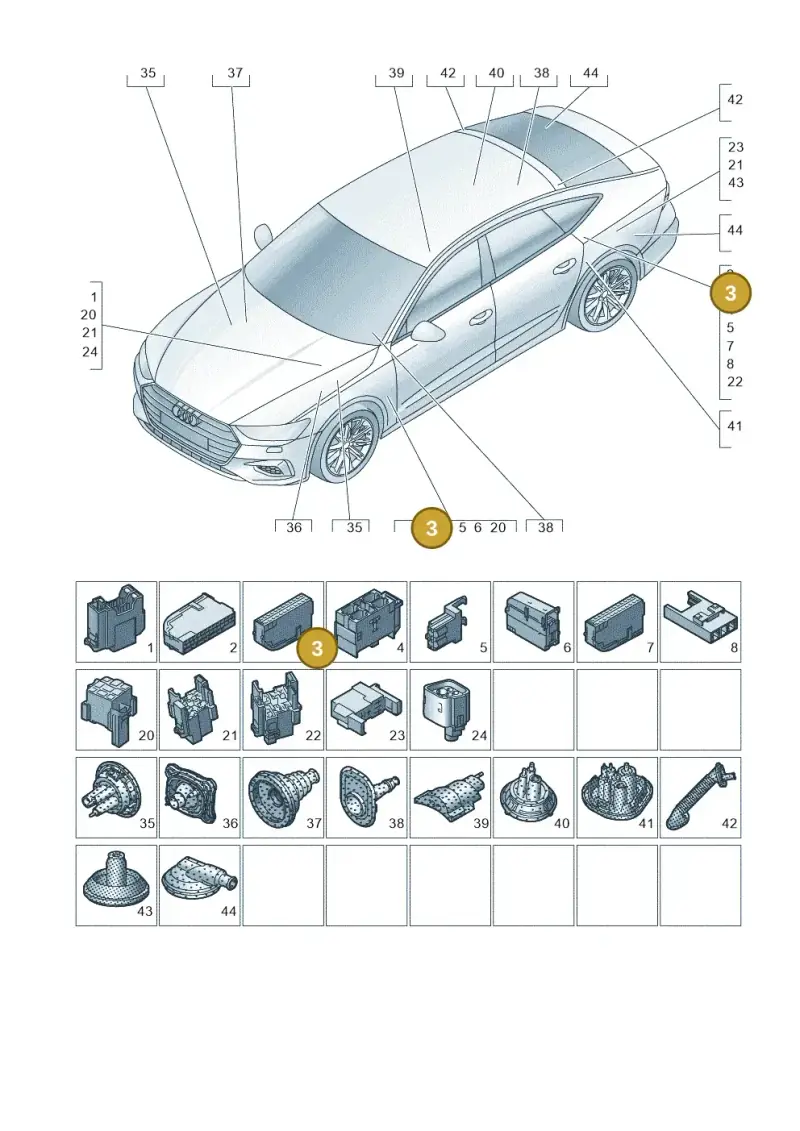 4F1941824 — Audi RS7 Sportback (2019-) diagram 435971810, position 3