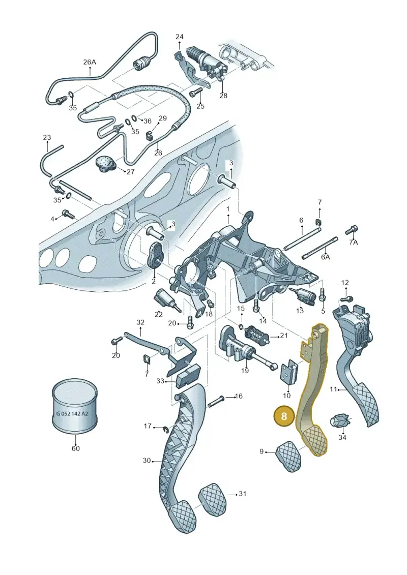 4F2721140B — Audi A6 2.7 TDI (2008-2011) diagram 448721250, position 8