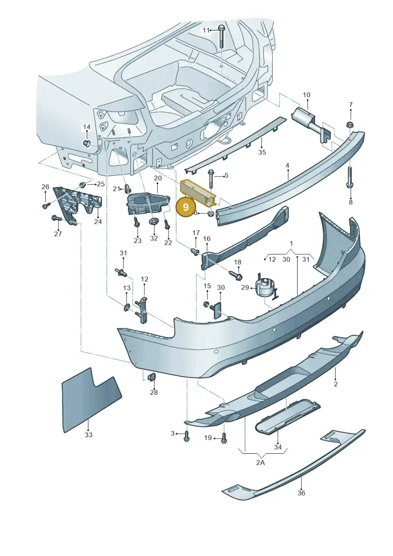 4F9807331 — Audi RS6 Avant qu.5.0 (2007-2010) diagram 448807500, position 9