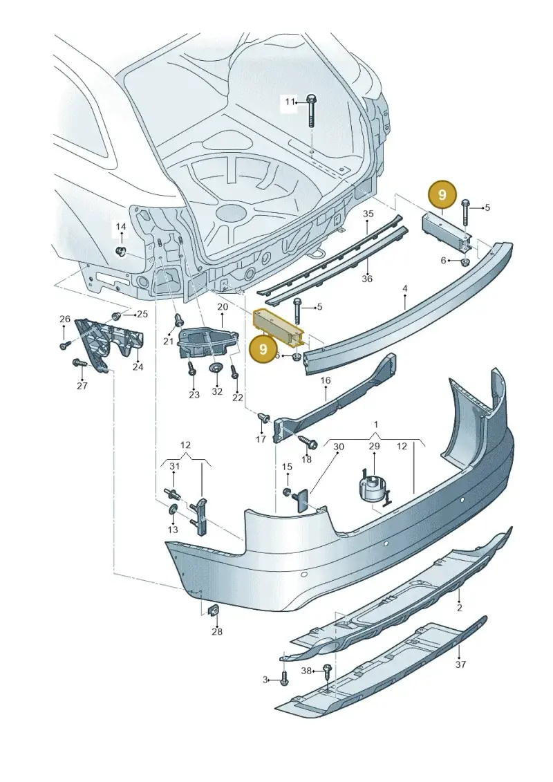 4F9807331 — Audi A6 QU.ALLROAD     07> (2006-) diagram 603807500, position 9