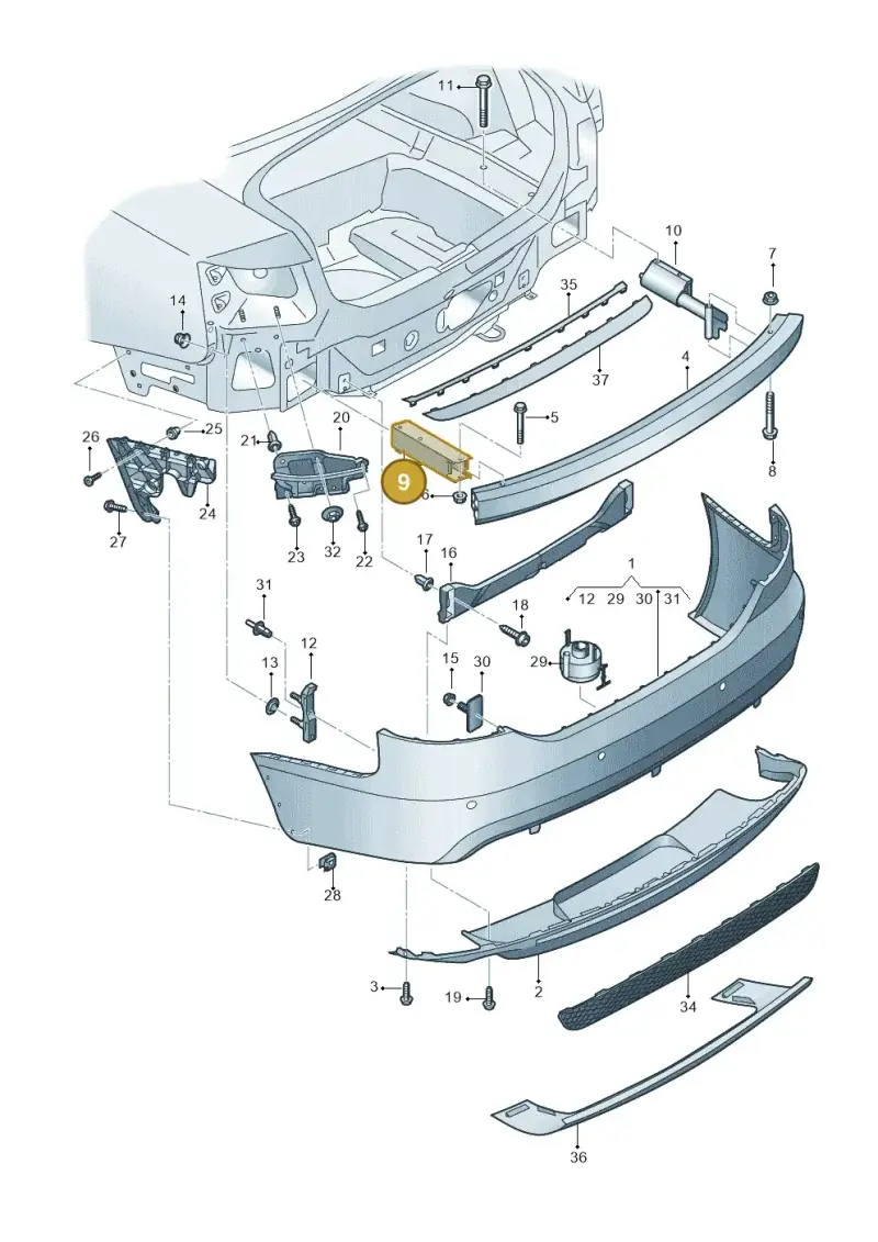 4F9807331 — Audi A6 2.7 TDI (2008-2011) diagram 648807500, position 9