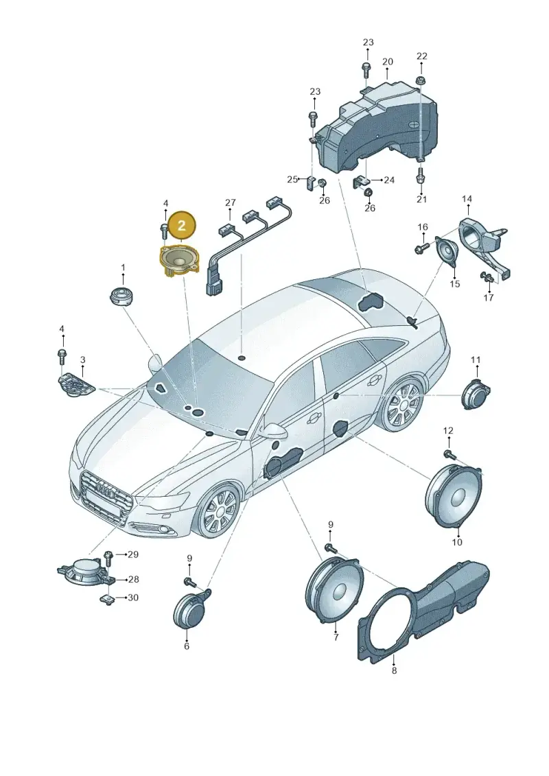 4G0035416 — Audi A6 qu. 3.0 tdi (2014-2018) diagram 798035350, position 2