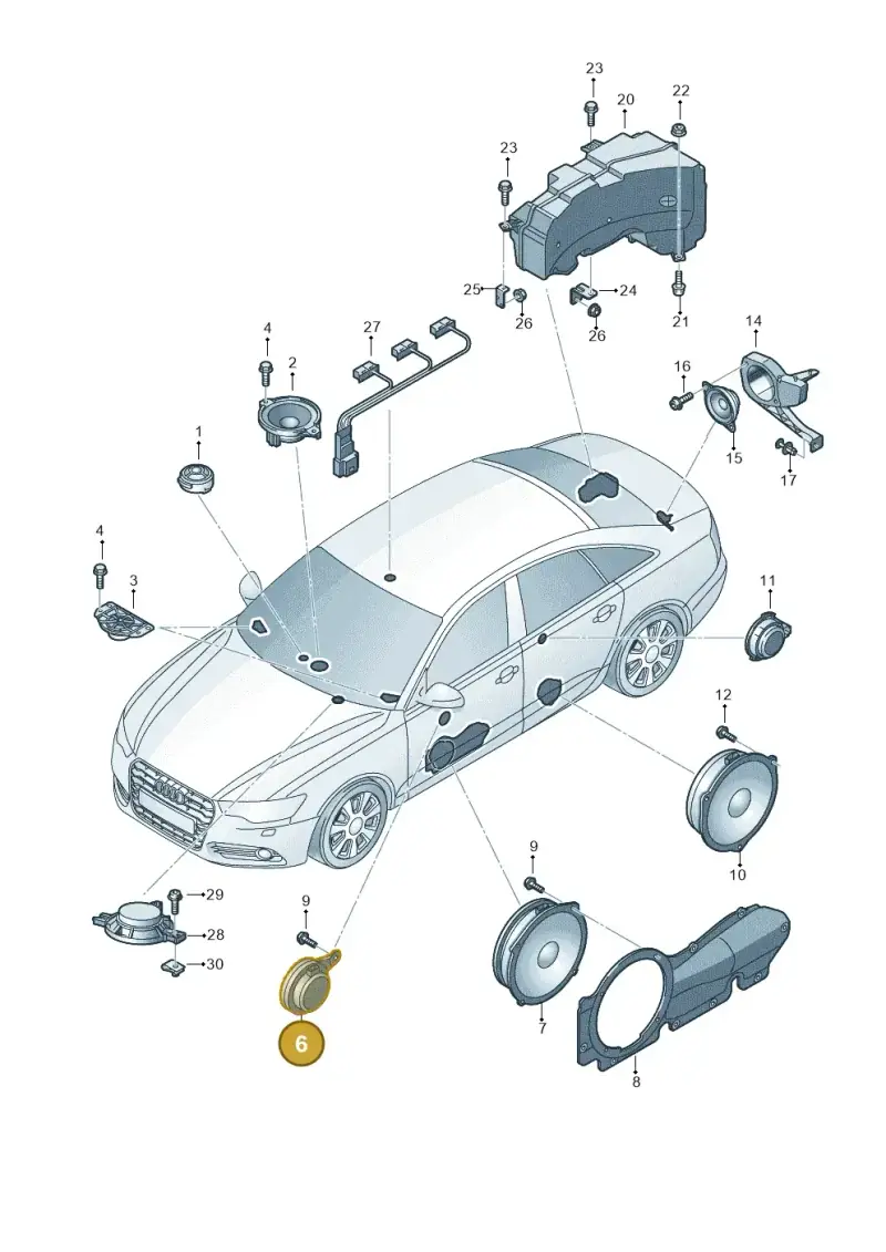 4G0035454 — Audi A6 qu. 3.0 tdi (2014-2018) diagram 798035350, position 6