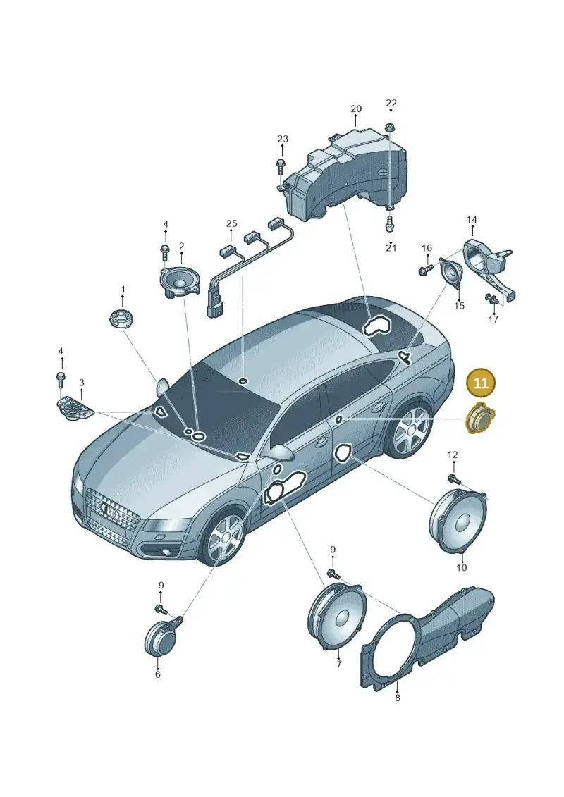 4G0035710 — Audi A7 Sportback (2010-2015) diagram 711035350, position 11