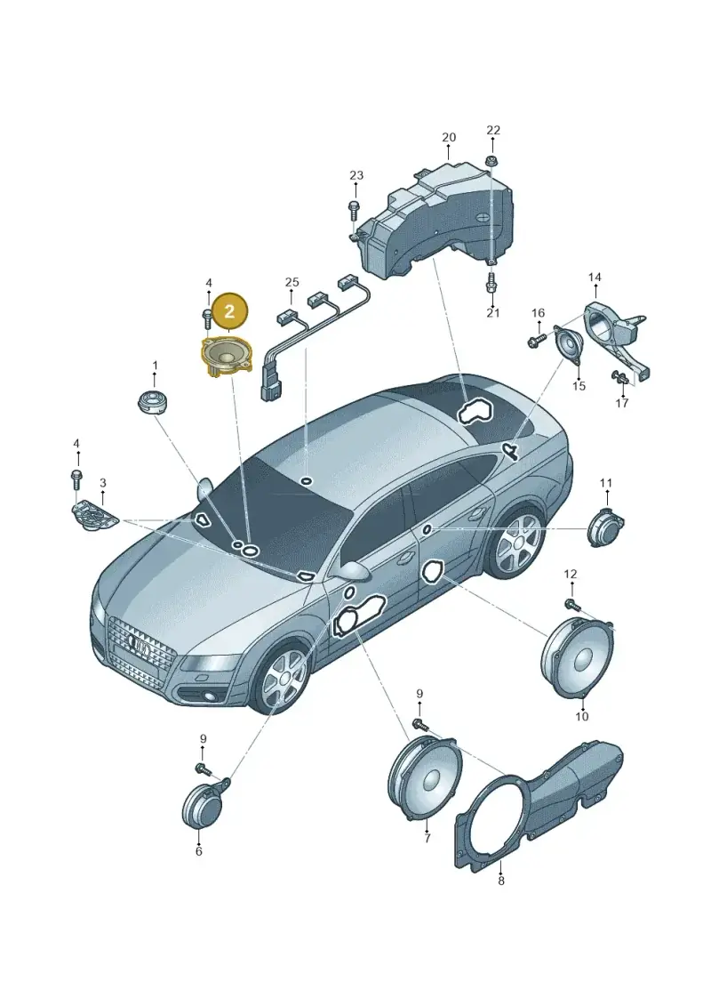 4G0035825 — Audi A7 Sportback (2010-2015) diagram 711035350, position 2