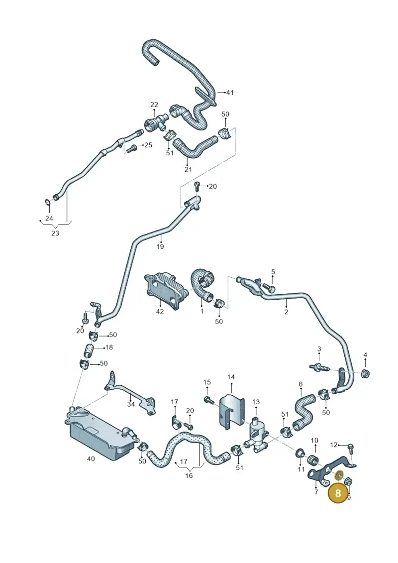 4G0121277A — Audi A7 Sportback (2014-2018) diagram 788121440, position 8