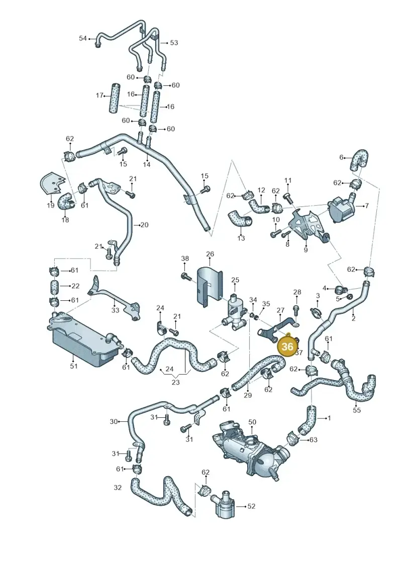 4G0121277A — Audi A7 Sportback (2014-2018) diagram 788121530, position 36