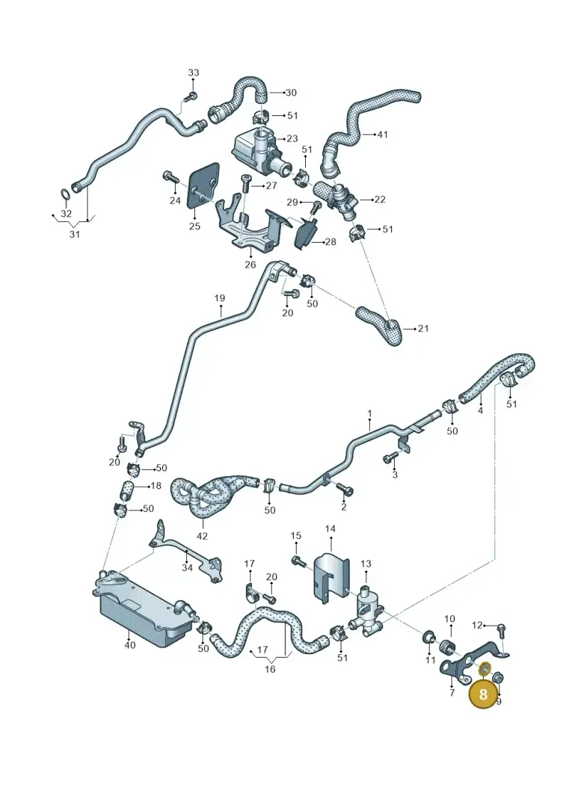 4G0121277A — Audi A7 Sportback (2014-2018) diagram 798121360, position 8