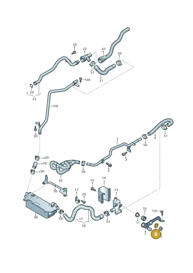 4G0121277A — Audi A7 Sportback (2014-2018) diagram 798121370, position 8