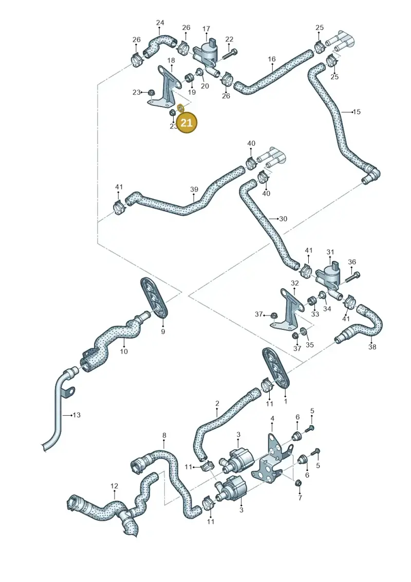 4G0121277B — Audi Q5 (2016-2020) diagram 896121350, position 21