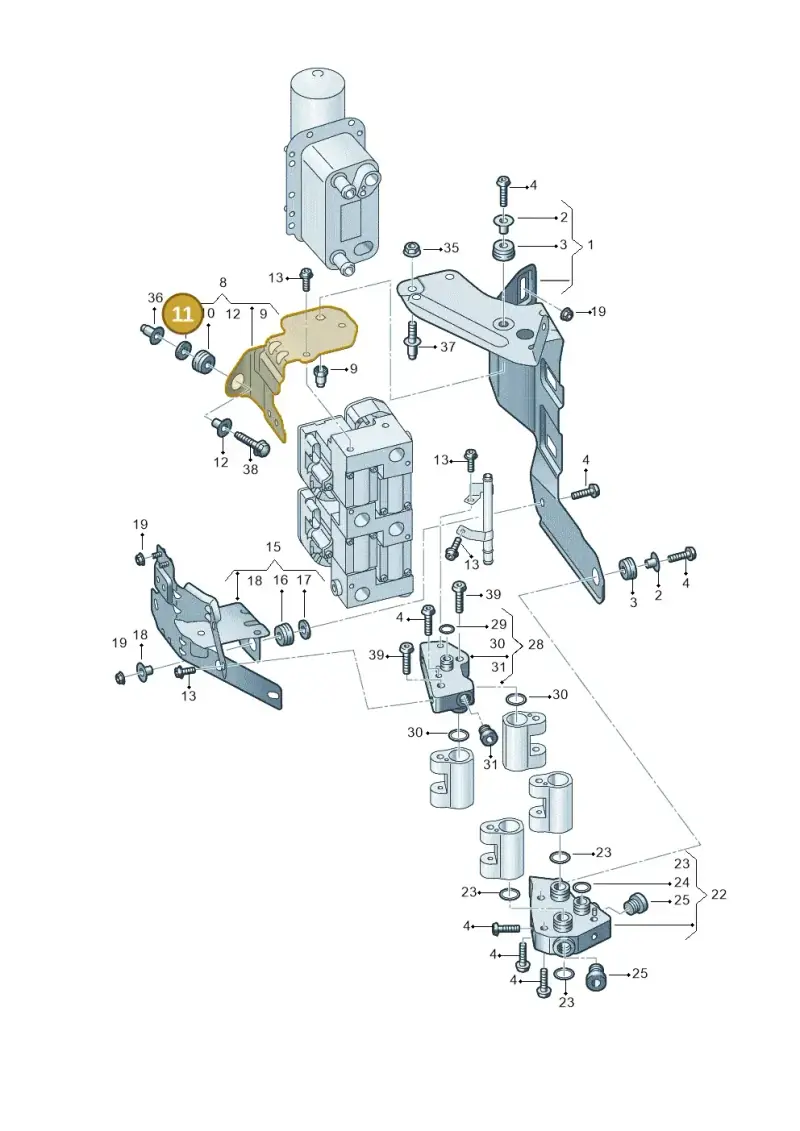 4G0121277B — Audi Q5 (2016-2020) diagram 896260760, position 11