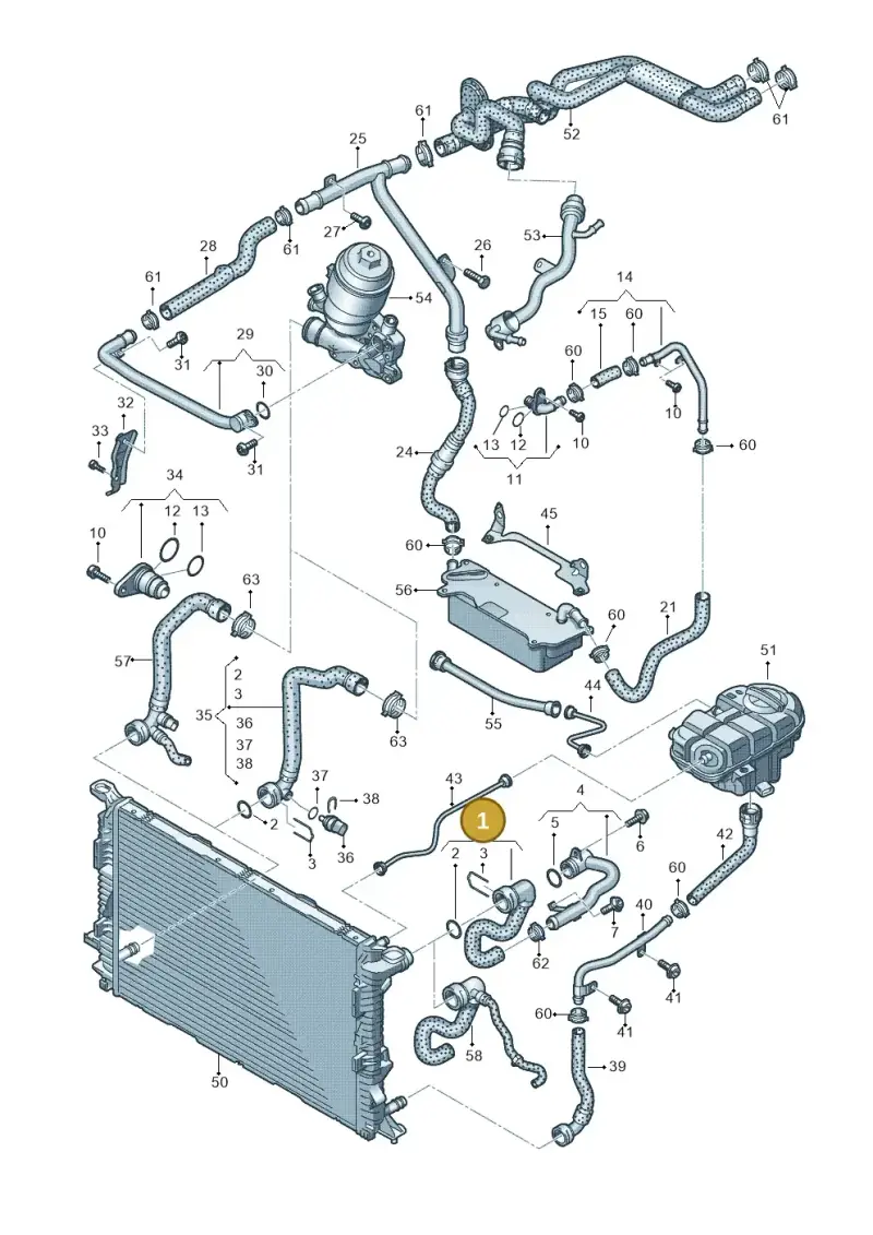 4G0122101B — Audi A6 Av. qu. 3.0 (2012-2018) diagram 717121220, position 1