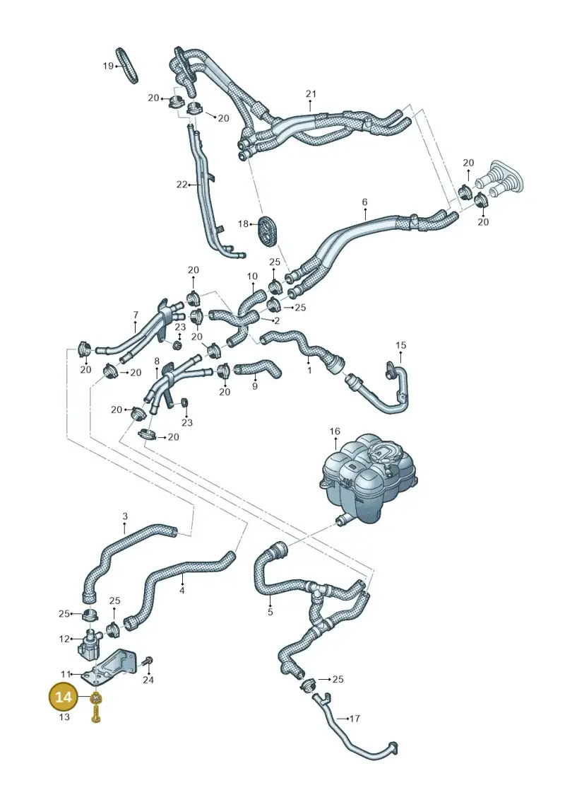 4G0129234 — Audi Q8 Quattro 3,0 (2018-) diagram 859819450, position 14