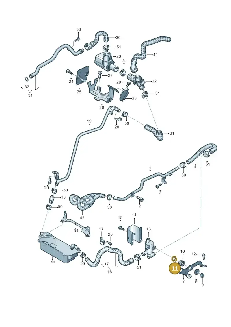 4G0129381A — Audi A7 Sportback (2014-2018) diagram 798121360, position 11