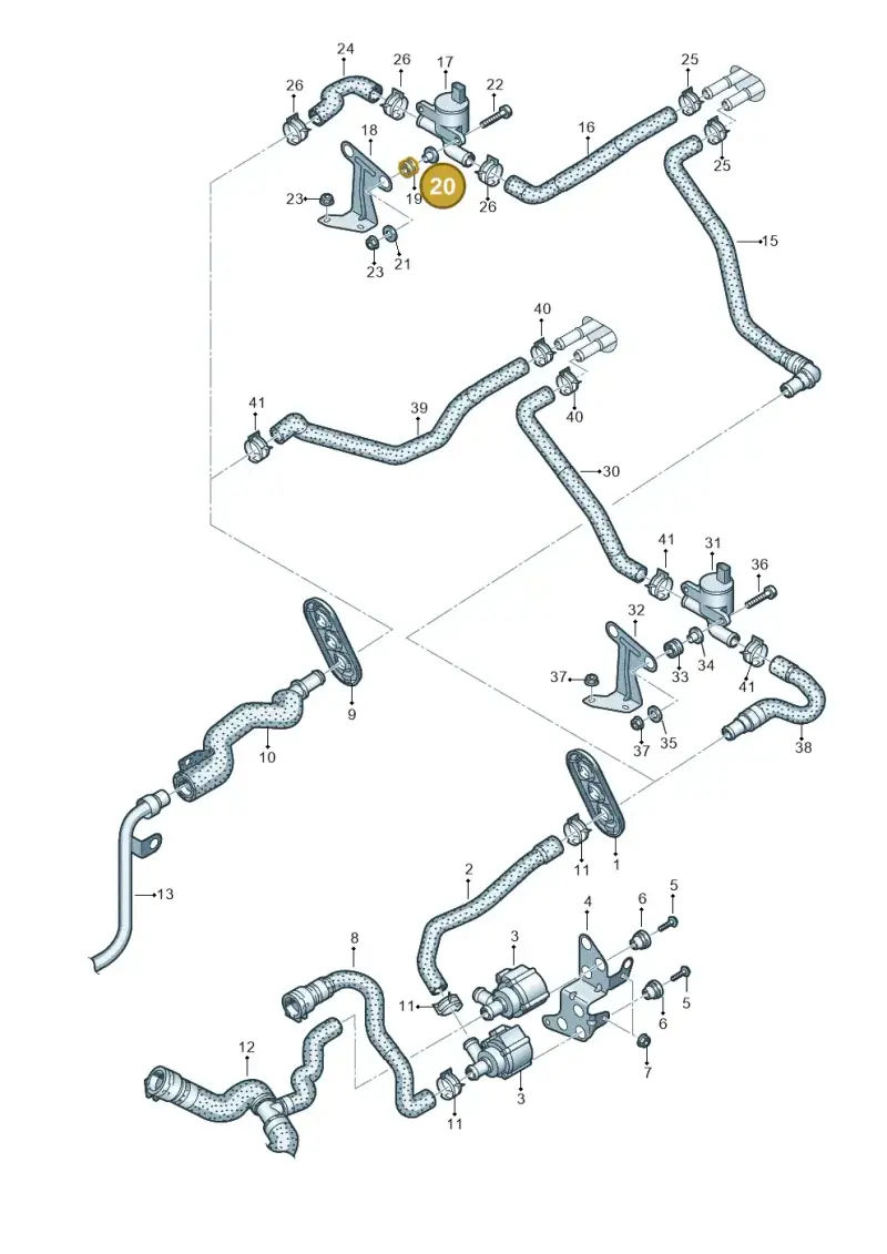 4G0129381B — Audi Q5 (2016-2020) diagram 896121350, position 20