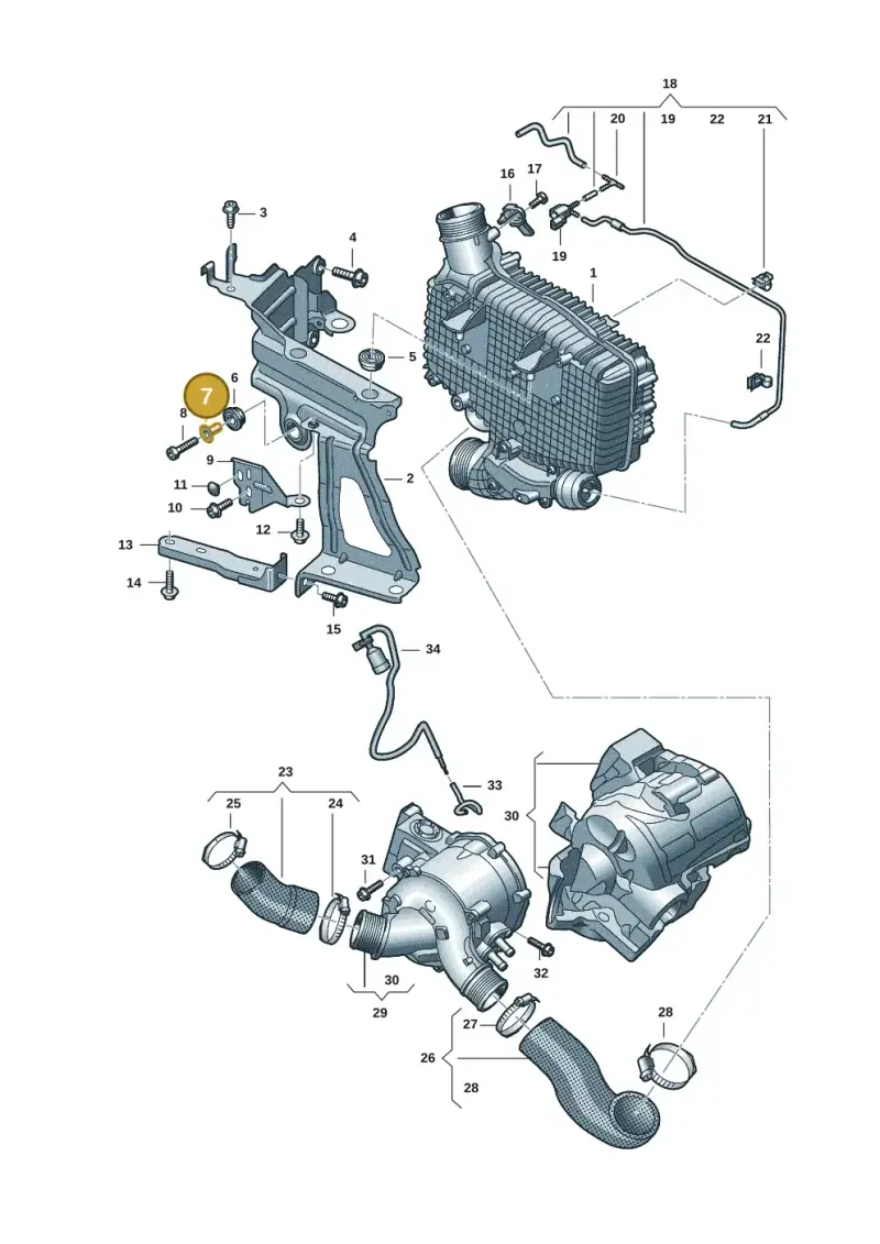 4G0129734 — Audi A6 2.0 (2018-) diagram 435145048, position 7