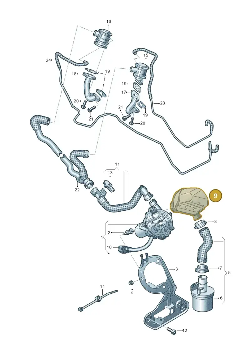 4G0129953A — Audi A7 Sportback (2014-2018) diagram 711131400, position 9