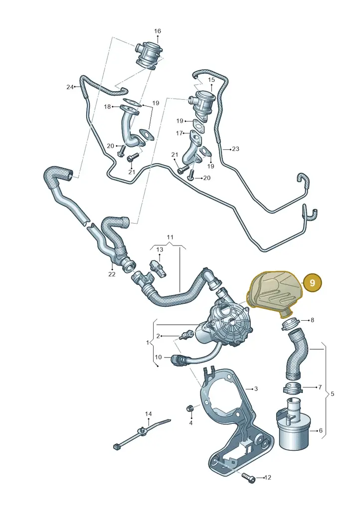 4G0129953 — Audi A7 Sportback (2014-2018) diagram 711131400, position 9