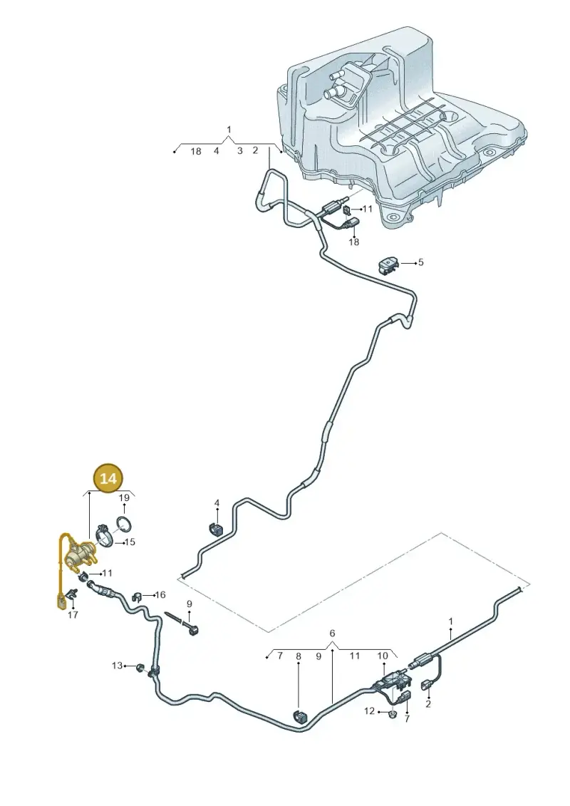 4G0131113D — Audi A8L (2017-2022) diagram 838201700, position 14
