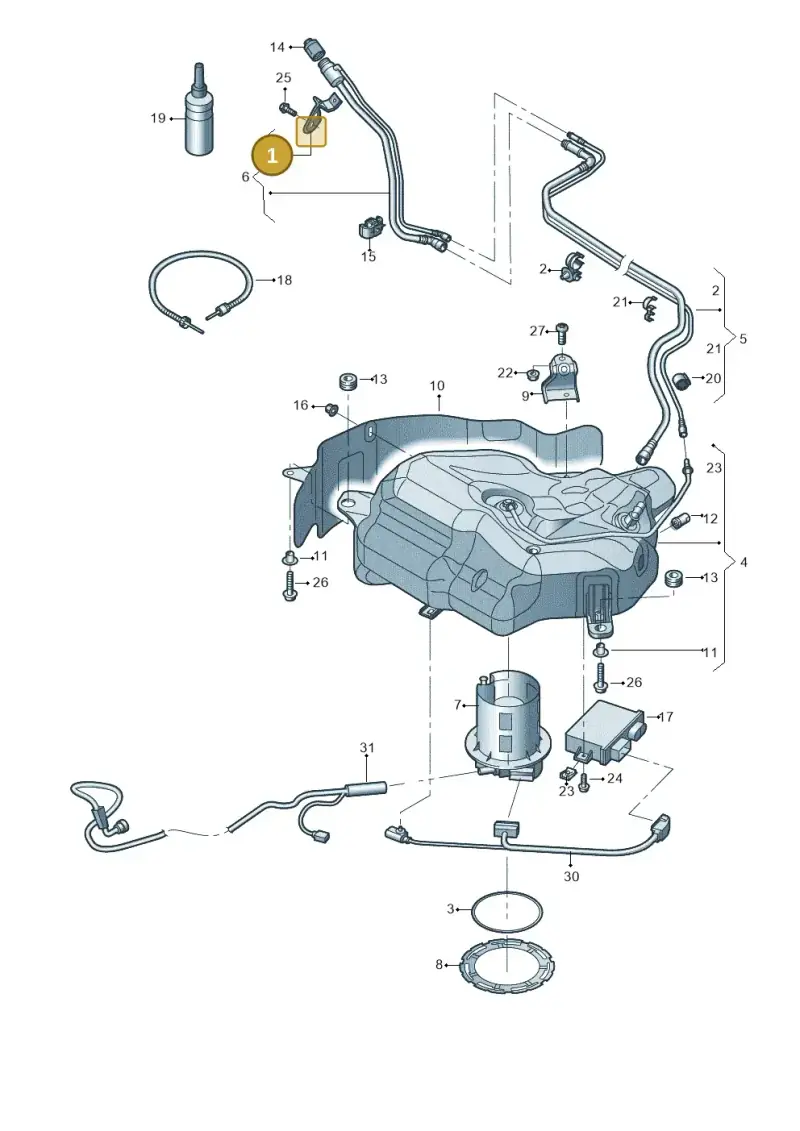 4G0131133C — Audi A7 Sportback (2014-2018) diagram 798201300, position 1