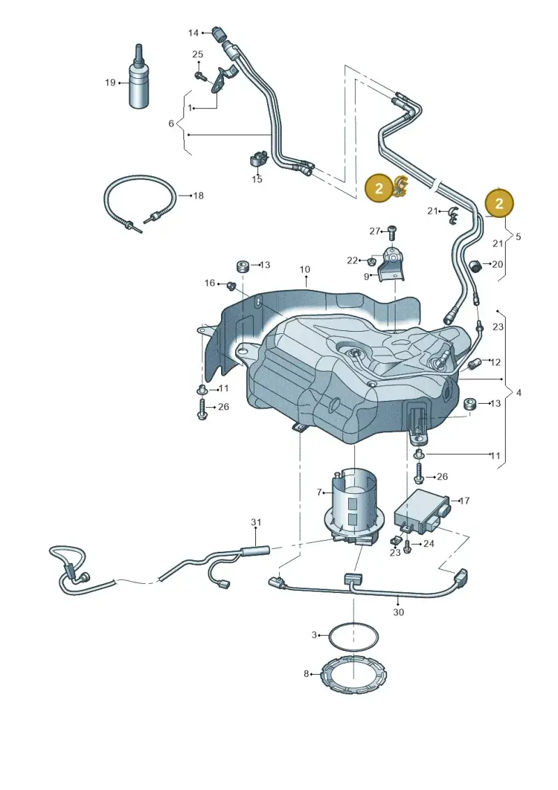 4G0131213 — Audi A7 Sportback (2014-2018) diagram 798201300, position 2