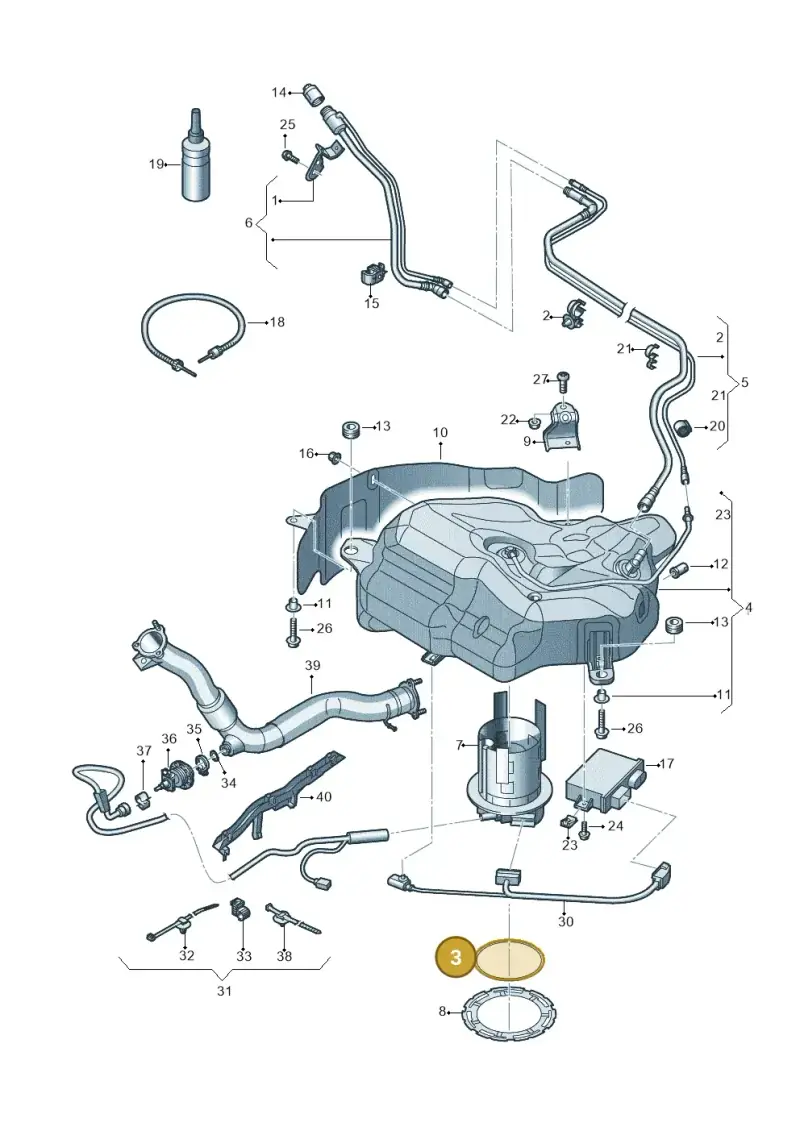 4G0131357 — Audi A7 Sportback (2014-2018) diagram 711201300, position 3