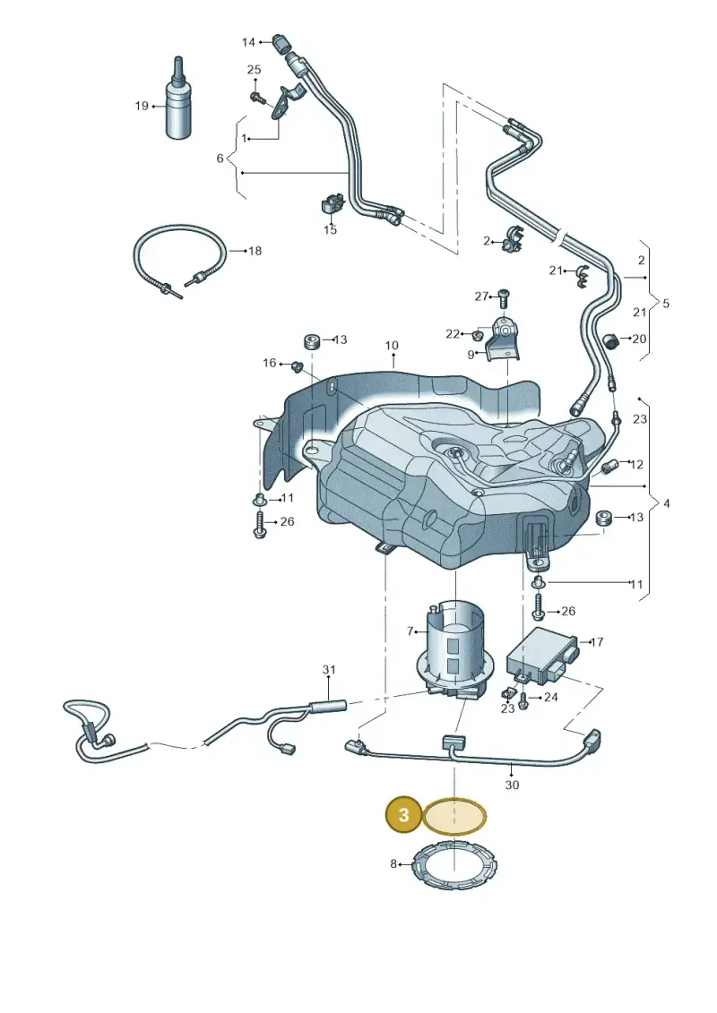 4G0131357 — Audi A7 Sportback (2014-2018) diagram 798201300, position 3
