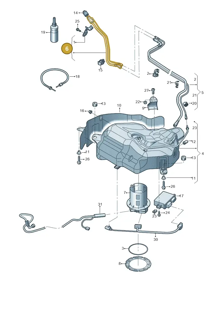 4G0131963D — Audi A7 Sportback (2014-2018) diagram 798201300, position 6