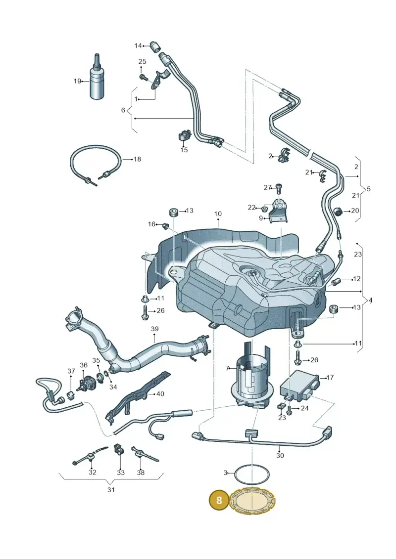 4G0131975 — Audi A7 Sportback (2014-2018) diagram 711201300, position 8