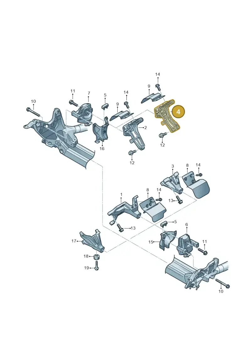 4G0199308AE — Audi A5 Sportback (2011-2017) diagram 711199100, position 4