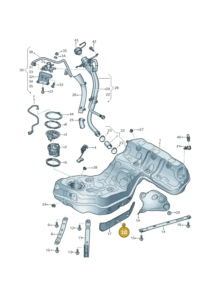 4G0201445 — Audi A8L (2017-2022) diagram 838201030, position 18