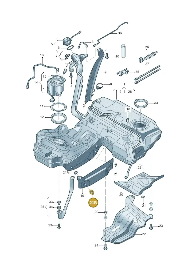 4G0201445 — Audi A6 1.8 (2015-2019) diagram 887201005, position 21B