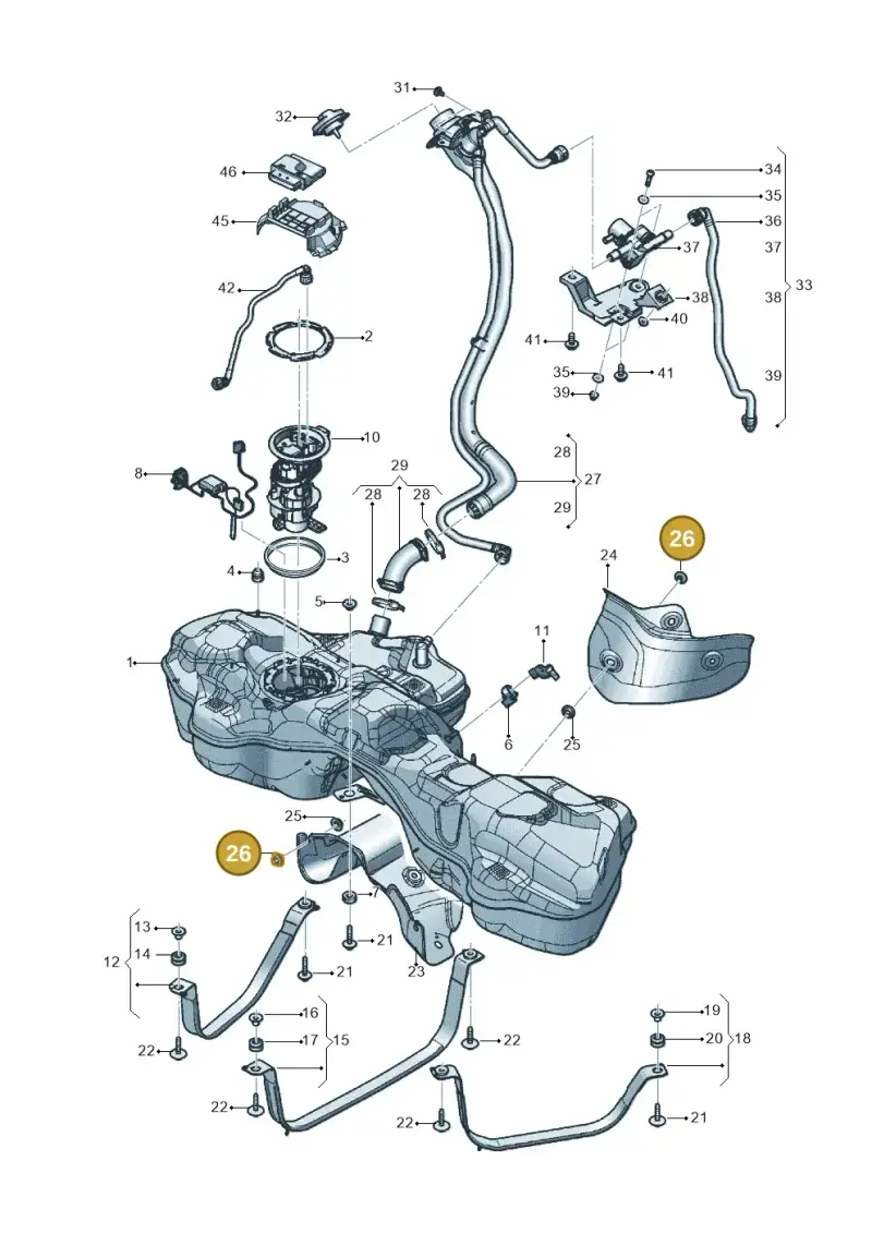 4G0201445 — Audi Q8 Quattro 3,0 (2018-) diagram 429201200, position 26