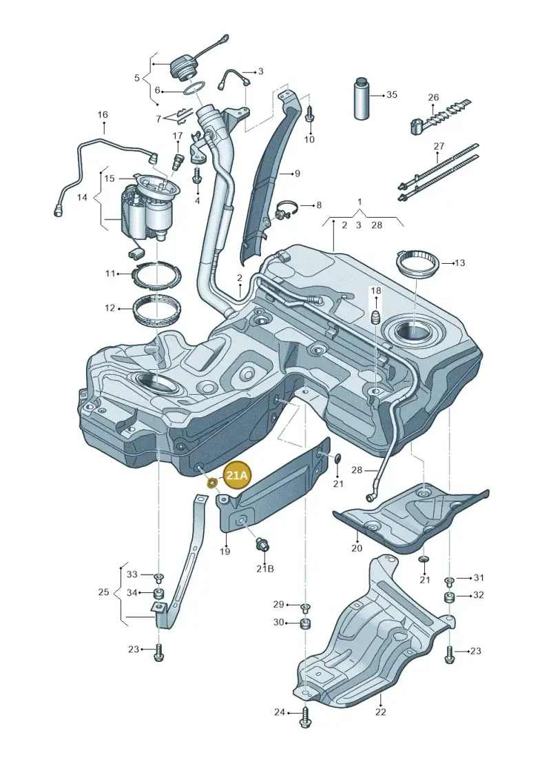 4G0201532 — Audi A7 Sportback (2014-2018) diagram 711201000, position 21A