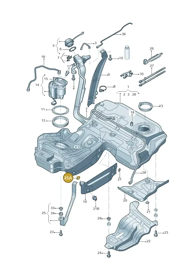4G0201532 — Audi A6 1.8 (2015-2019) diagram 887201005, position 21A