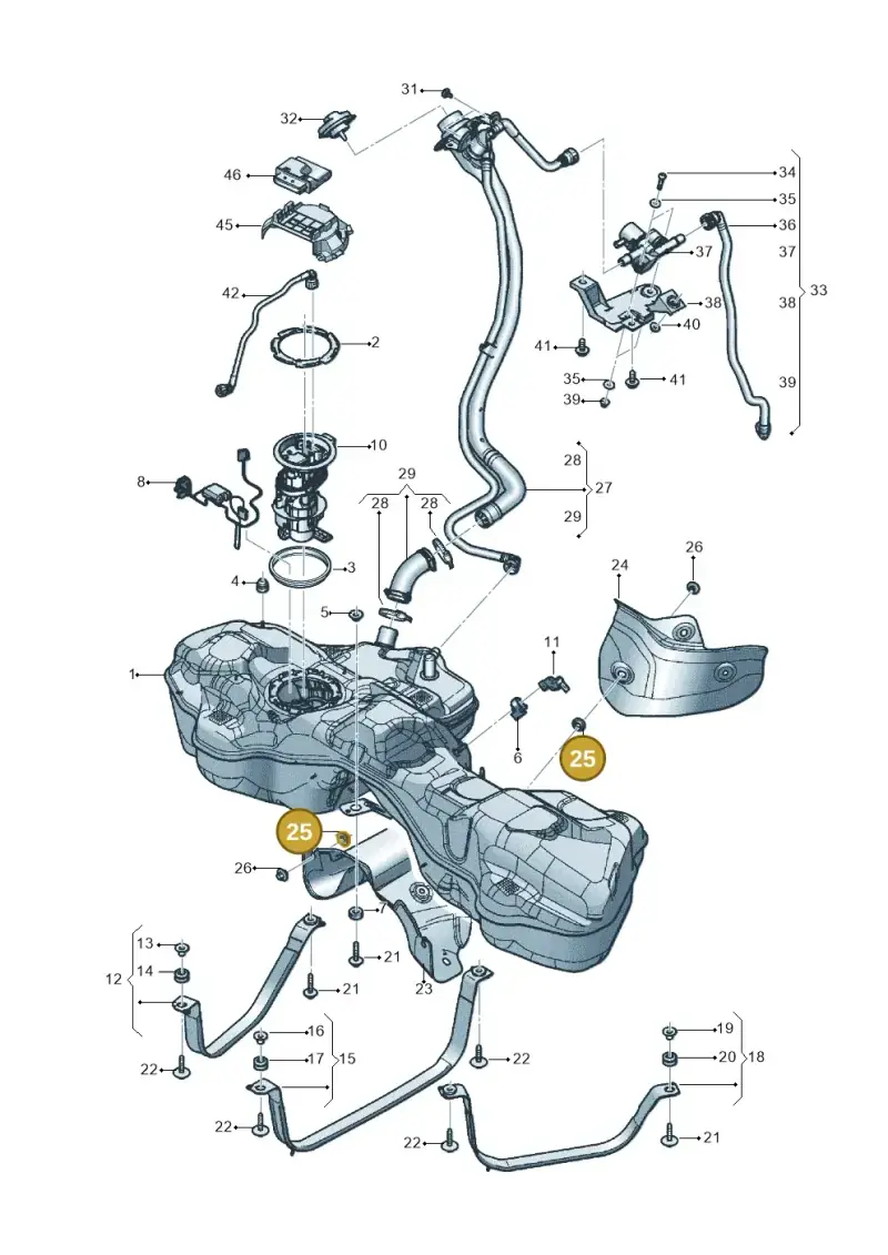 4G0201532 — Audi Q8 Quattro 3,0 (2018-) diagram 429201200, position 25