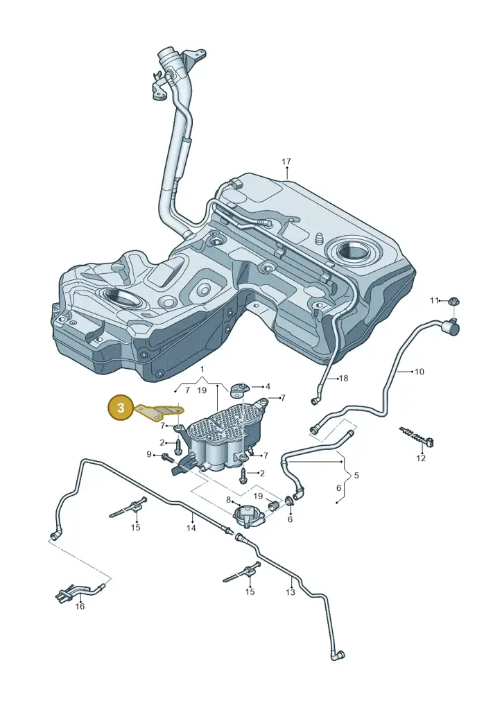 4G0201827C — Audi A7 Sportback (2014-2018) diagram 711201700, position 3