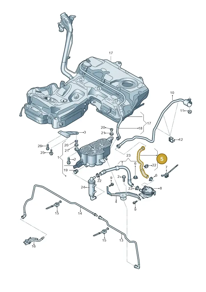 4G0201997AF — Audi A7 Sportback (2014-2018) diagram 717201720, position 5