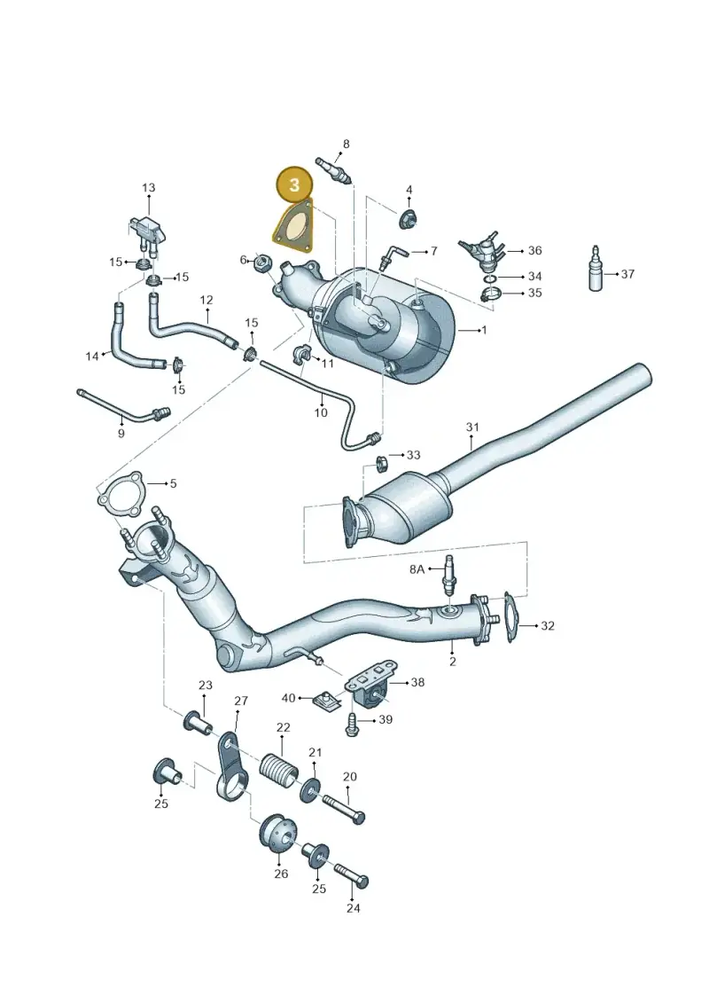 4G0253115A — Audi A8L qu. 3.0 TDI (2013-2018) diagram 771253550, position 3