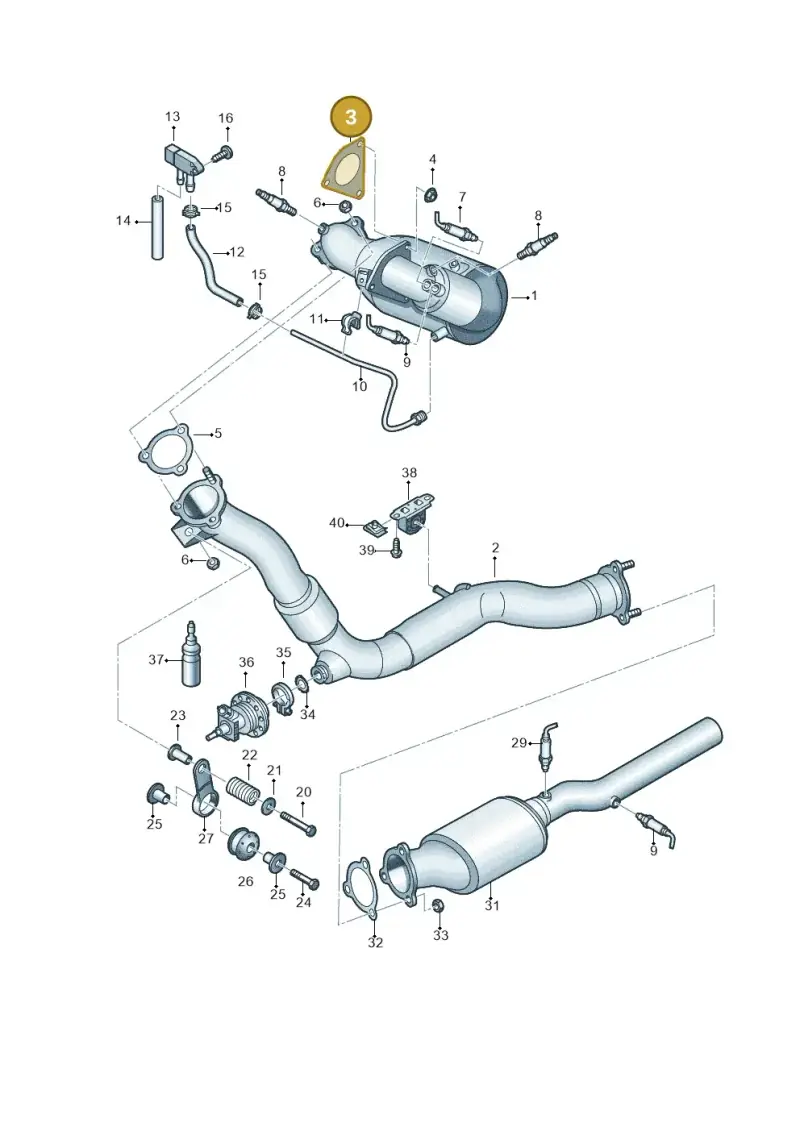 4G0253115A — Audi A8L qu. 3.0 TDI (2013-2018) diagram 771253560, position 3