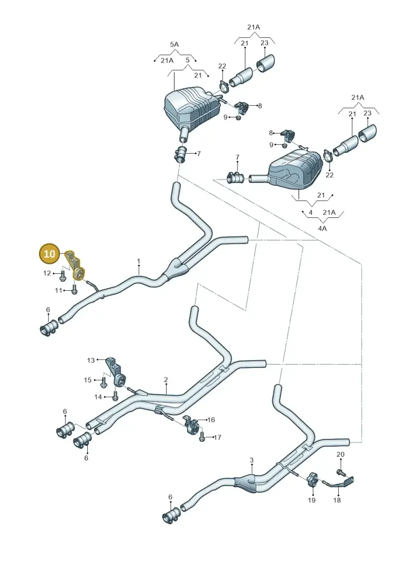 4G0253144B — Audi A7 Sportback (2010-2015) diagram 711253900, position 10+13