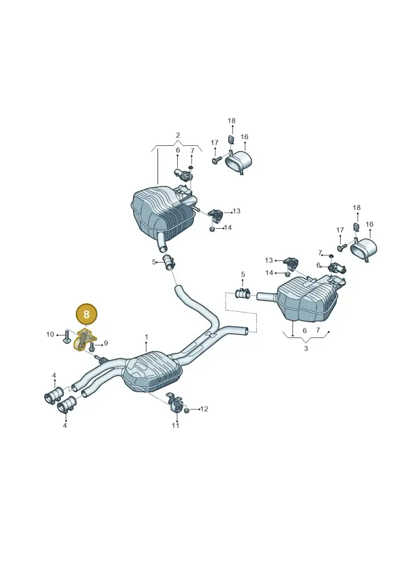 4G0253144B — Audi RS6 Avant (2013-2018) diagram 758253950, position 8