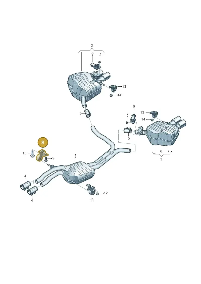4G0253144B — Audi A7 Sportback (2014-2018) diagram 788253890, position 8