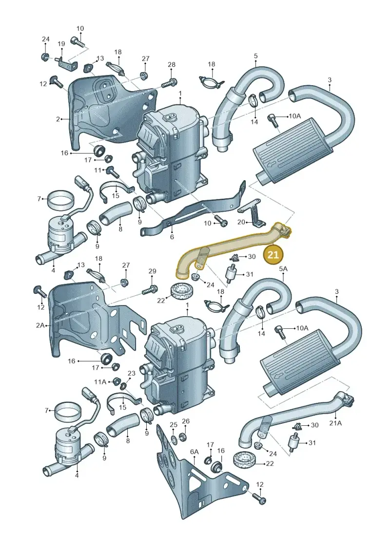 4G0261125B — Audi A6 Avant (2012-2018) diagram 620819160, position 21