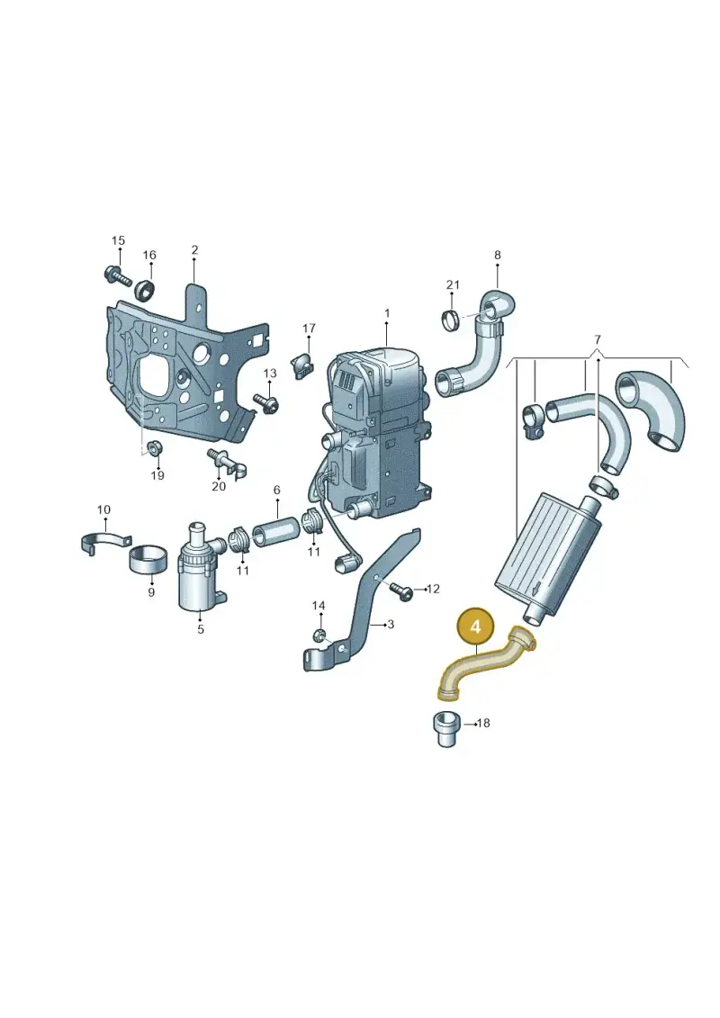 4G0261125B — Audi A7 Sportback (2014-2018) diagram 788261000, position 4