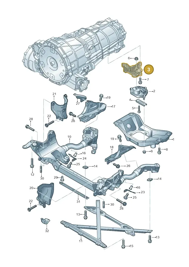 4G0399115S — Audi Q5 qu. 2.0 (2009-2018) diagram 687399030, position 3