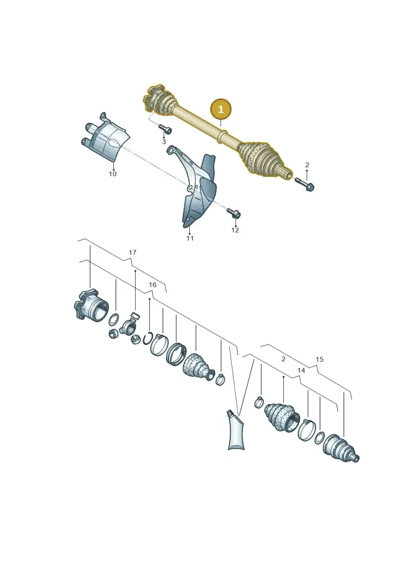 4G0407271F — Audi A7 Sportback (2014-2018) diagram 788407300, position 1