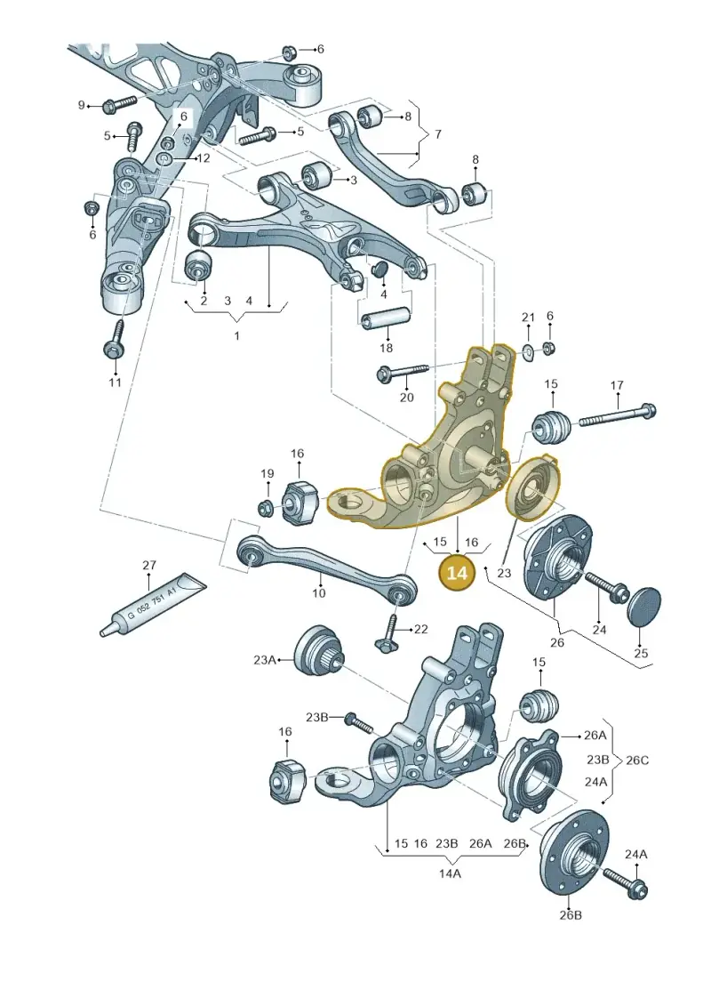 4G0505431C — Audi Q5 qu. 2.0 TDI (2012-2017) diagram 620505050, position 14
