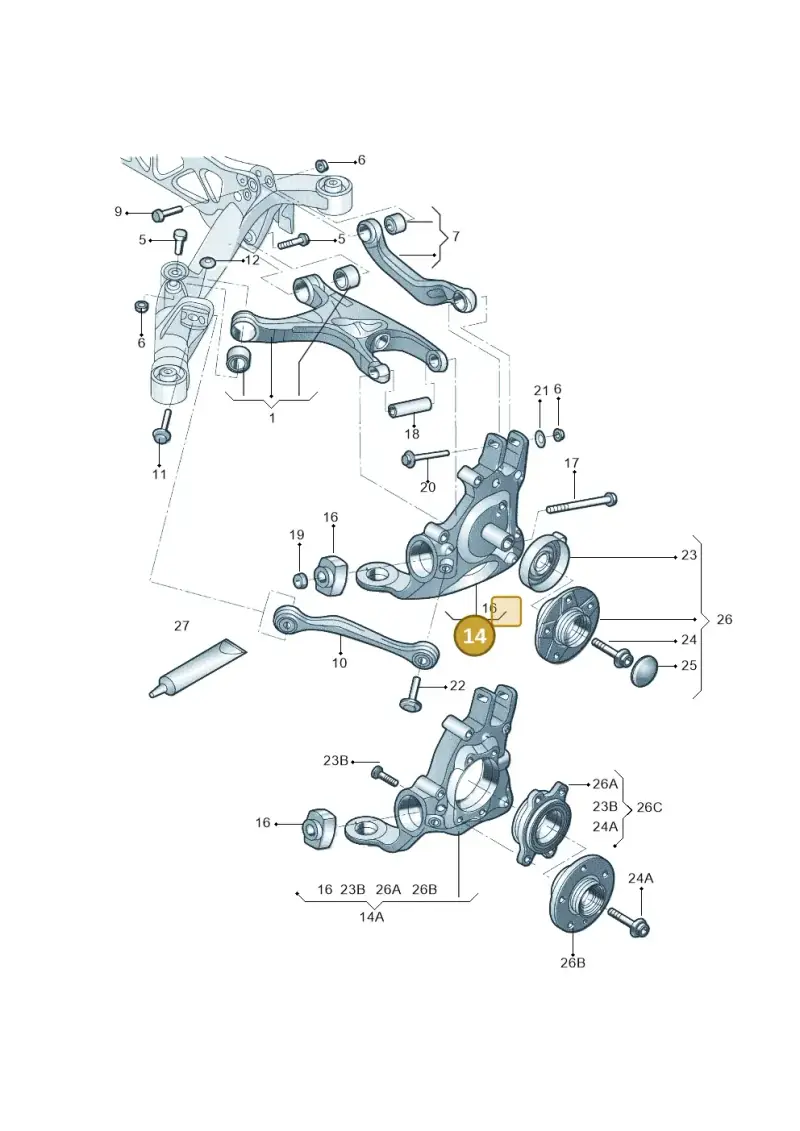 4G0505432C — Volkswagen Phideon (2016-2023) diagram 251505200, position 14